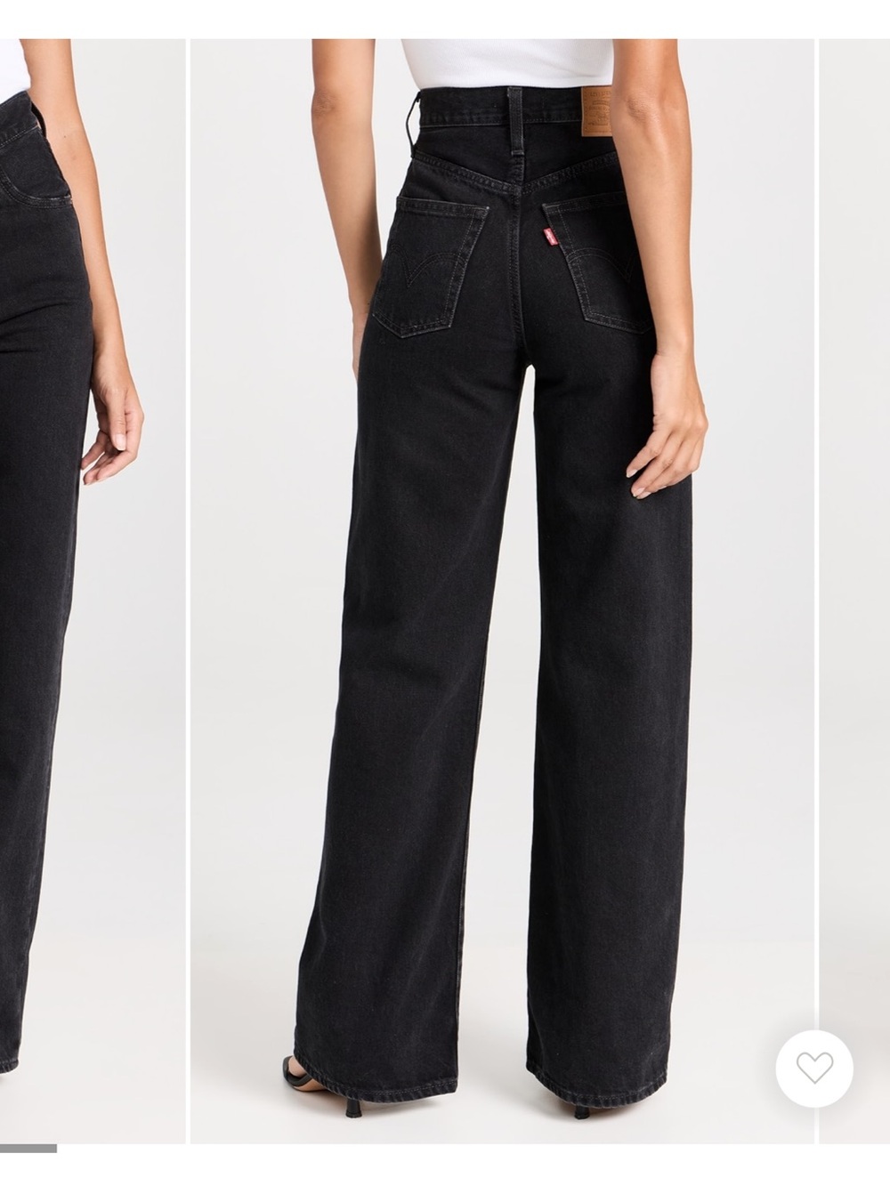 Levi's ribcage Black High-Rise Wide Leg Jeans - Picture 3 of 6